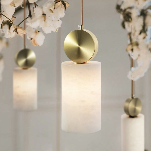 Lampara Colgante Alabaster Cilinder